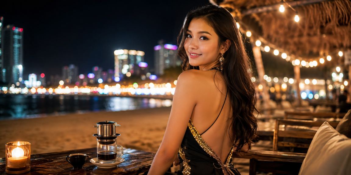Không gian Nha Trang với cà phê Việt gợi bối cảnh theo dõi sự kiện giải trí